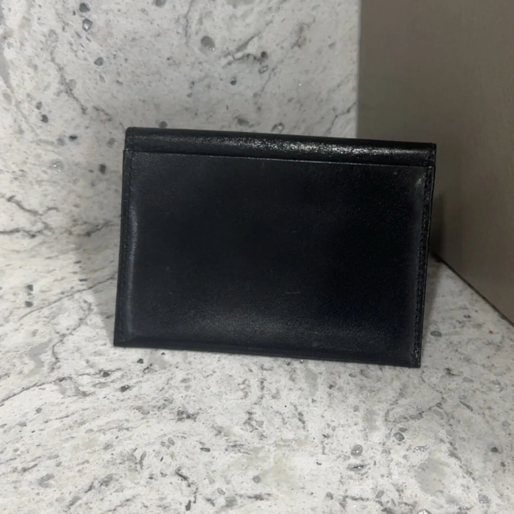 GIVENCHY Wallet Black Leather Card Case 4X3 Holder AUTHENTIC